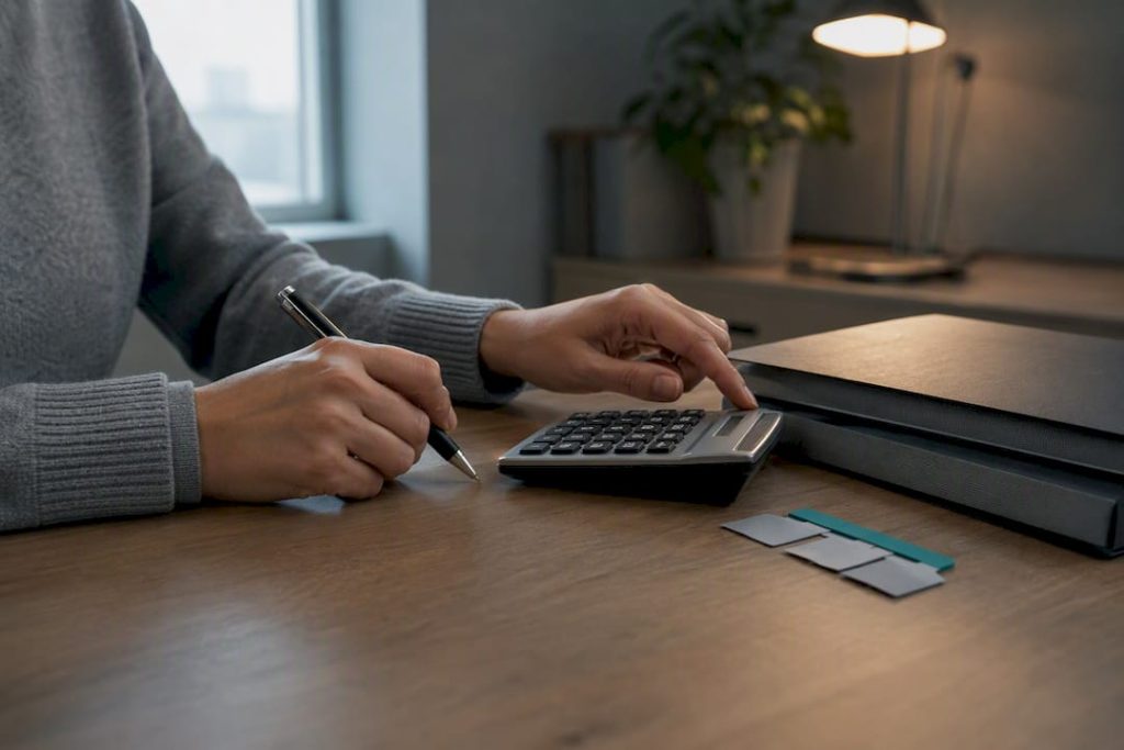 Hands reviewing accommodation cost evidence