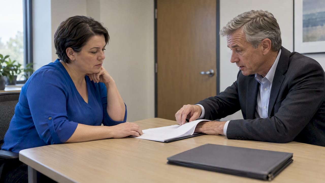 Employee negotiating a workplace agreement