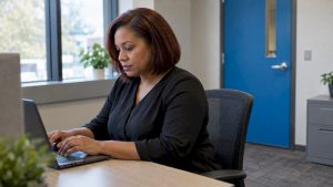 Employee writing a workplace harassment report