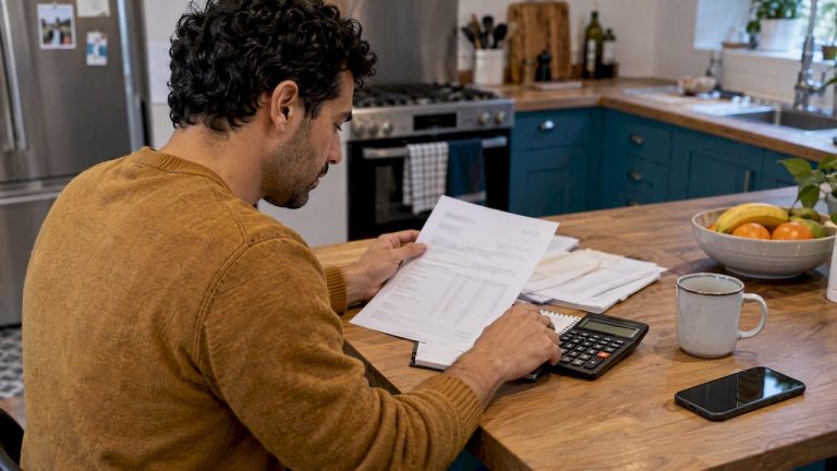 Employee checking pay against an overtime threshold