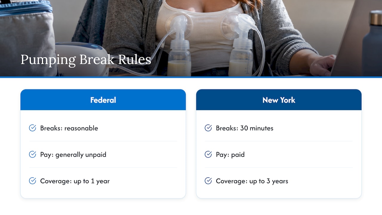 Federal and New York pumping break protections compared